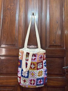 Floral Patchwork Crochet Bali Bag