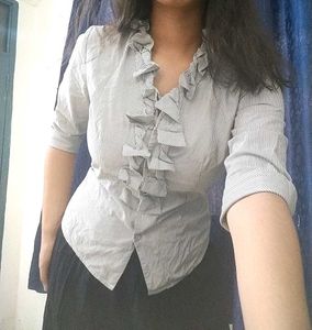 Striped Ruffle shirt