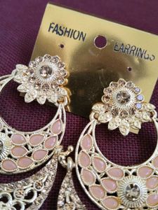 Brand New Mangtika Earrings Set With Box
