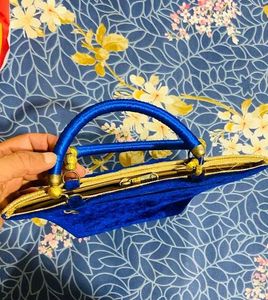 Blue Velvet Handbag