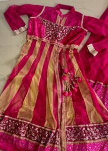 Pink &amp; Gold Embroidered Indian Dress