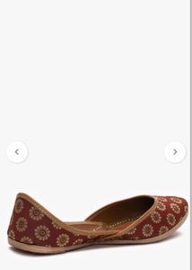 NEW UNUSED Hand Crafted Pure Leather Brocade Jutti