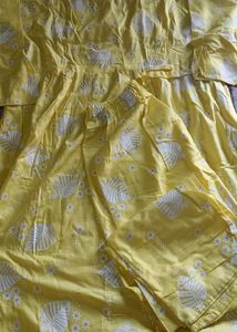 Yellow Floral Print Salwar Kameez Set