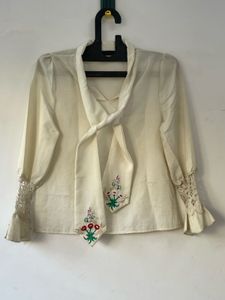 trending Off white formal top