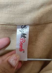 Sleeveless Beige Polo Top