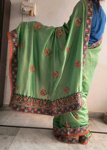 Green Saree Partywear 🌿