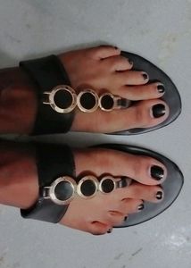Black Flat sandals for girl&#39;s and women