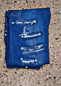 Embellished Denim Jeans