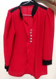 Stylish Red Top Casual And Formal Wear