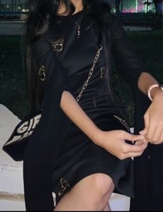 Kasually Black Butterfly Sleeve Dress