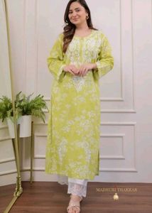 Green Kurta Bottom Set