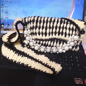 Diamond Beaded Crochet Sling Bag- Handmade