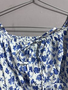 Blue Floral Crop Top