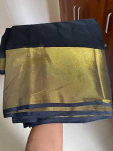 🖤New Unused Elegant Black & Gold Saree🖤