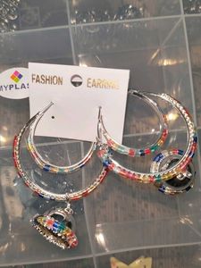 Multi Colour Earing With Ring