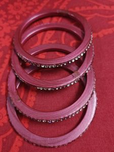 Pink Stone Bangles (Set of 4)