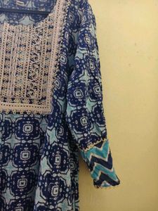 Printed Blue Kurta