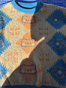 Vintage Patterned Knit Sweater