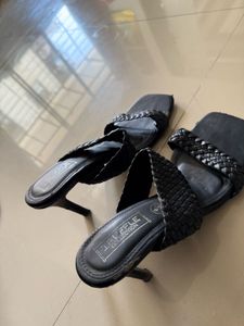 Truffle Collection Black Woven Heels - Size 9