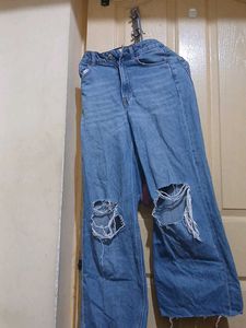 Ripped Wide Leg Jeans