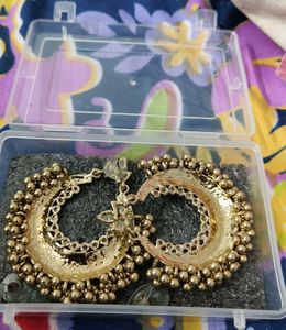 Gold Jhumka Earrings