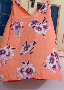 Floral Ruffle Tank Top🧡🤍