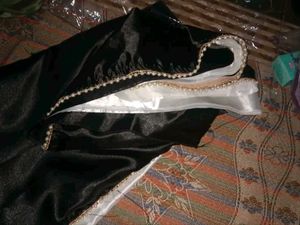 Women Saree black &amp; white colour