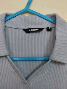 NUON Ribbed Polo Top (Size-S)