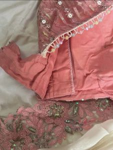 Elegant Pink Embroidered Saree with Blouse