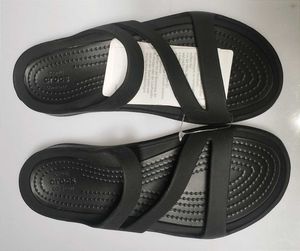 Women Crocs Black Slip Ons