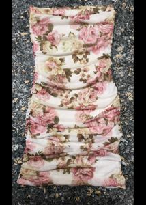 Floral Ruched Tube Dress