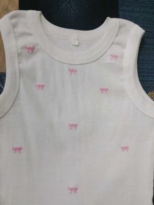 Cute White Tank Top with Bows