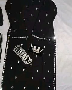 black colour trouser kurti with dupatta Diwali spe