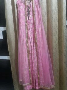 Pink & Gold Embellished Indian Dress