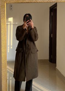 Brown Long Relaxed FIT Overcoat