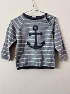 Striped Grey Knit Sweater