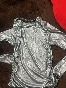 Metallic Silver Top