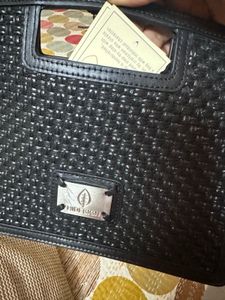Hidesign Woven Black Tote Bag