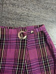 Y2K Vintage Purple Plaid Skorts