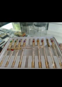 Silver Vintage Jeweled Pen Set