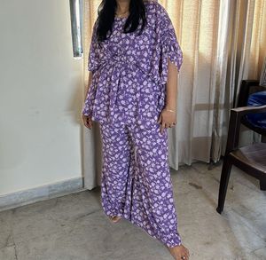 Purple Floral Coord Set