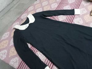 Navy Blue Colour Straight Midi