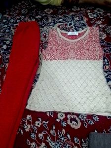 Red Striped Sweater with shrug