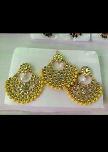Yellow Earrings With Maagtika