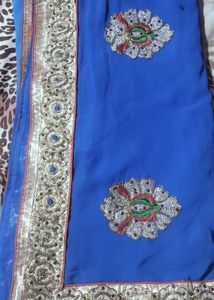 Beautiful Heavy Blue Saree