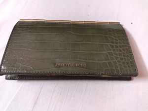 Olive Green Croc Clutch