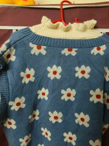 Floral Knit Sweater Vest