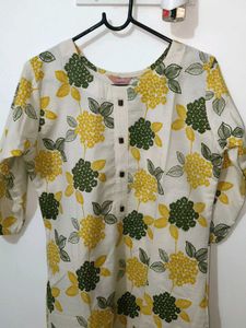 Floral Print Cotton Kurti