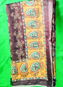 Ethnic Brown Organza Dupatta