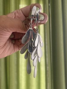 Silver Leaf Dangle Earrings